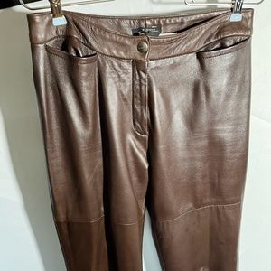 Weekend Max Mara brown rayon-leather pants